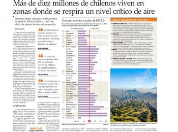 Más de diez milllones de chilenos viven en zonas donde se respira un nivel crítico de aire