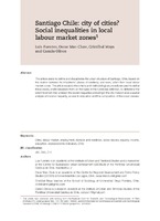 Santiago Chile: city of cities? Social inequalities in local labour market zones.