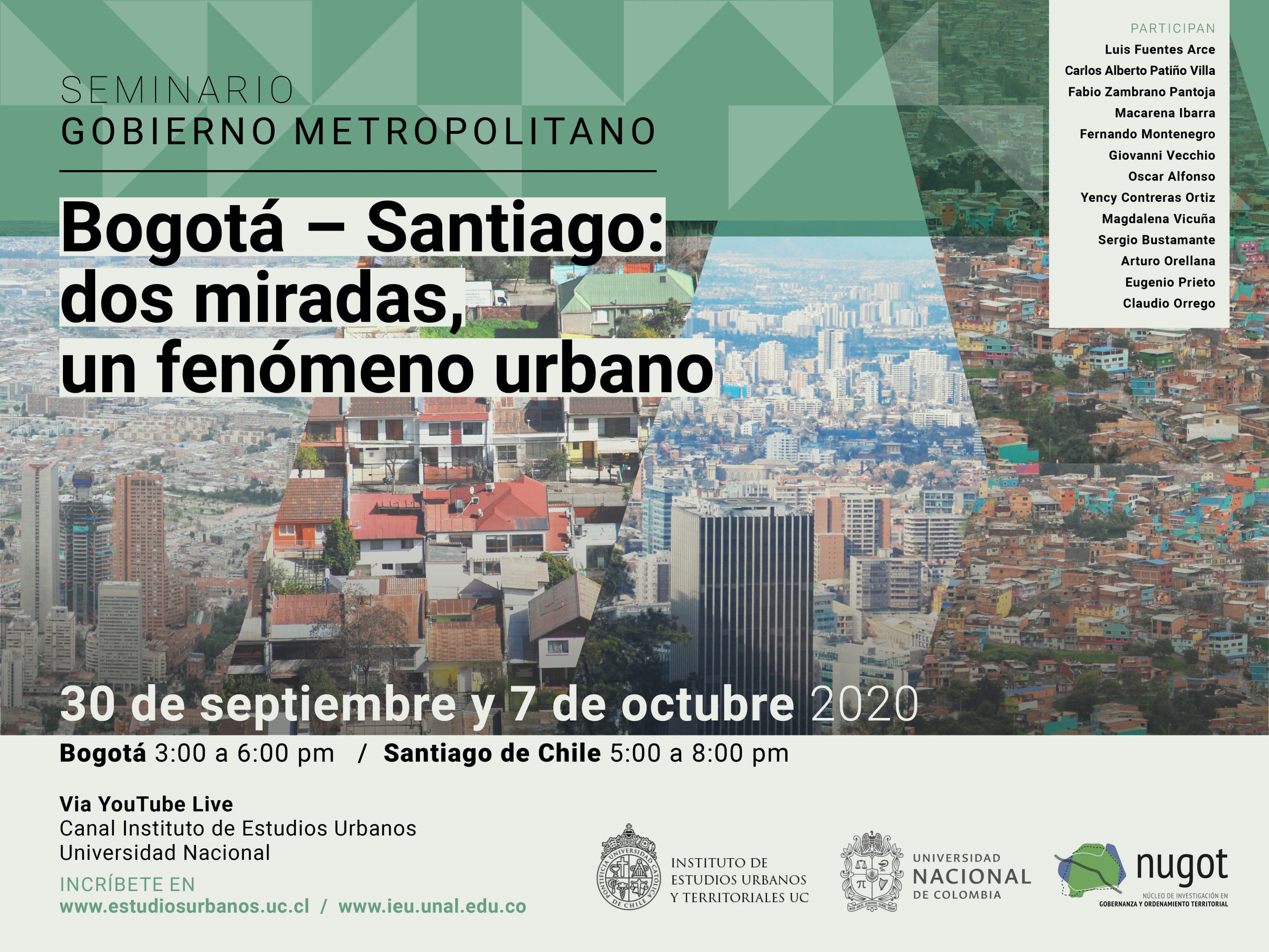 SEMINARIO | Bogotá – Santiago:  dos miradas,  un fenómeno urbano