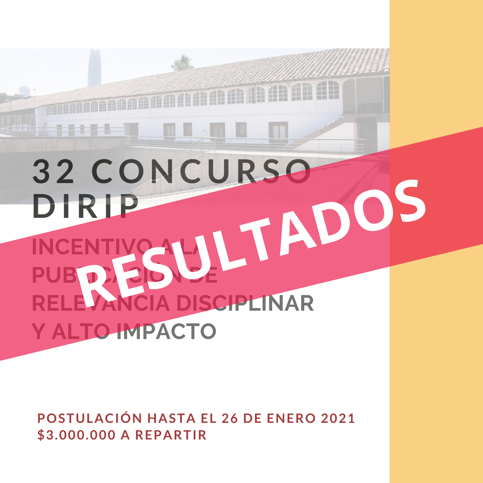 Resultados 32° Concurso DIRIP | Alto Impacto y Relevancia Disciplinar