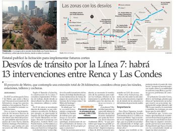 El Mercurio: Habrá 13 intervenciones entre Renca y Las Condes por trabajos de Línea 7