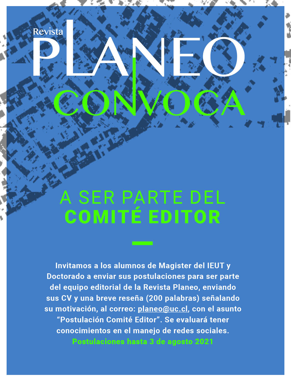 CONVOCATORIA PLANEO | Comité Editor