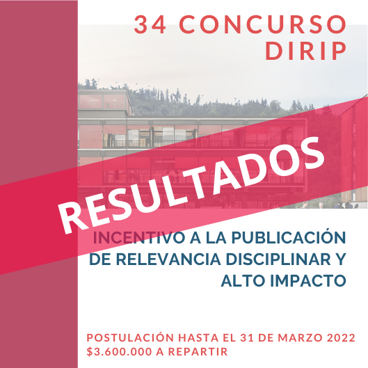 Resultados 34° Concurso DIRIP | Incentivo a la Publicación de Relevancia Disciplinar y Alto Impacto