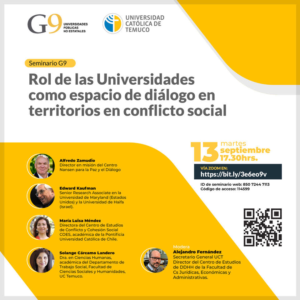 Seminario: “Rol de las Universidades como espacio de diálogo en territorios en conflicto social”, participa María Luisa Méndez