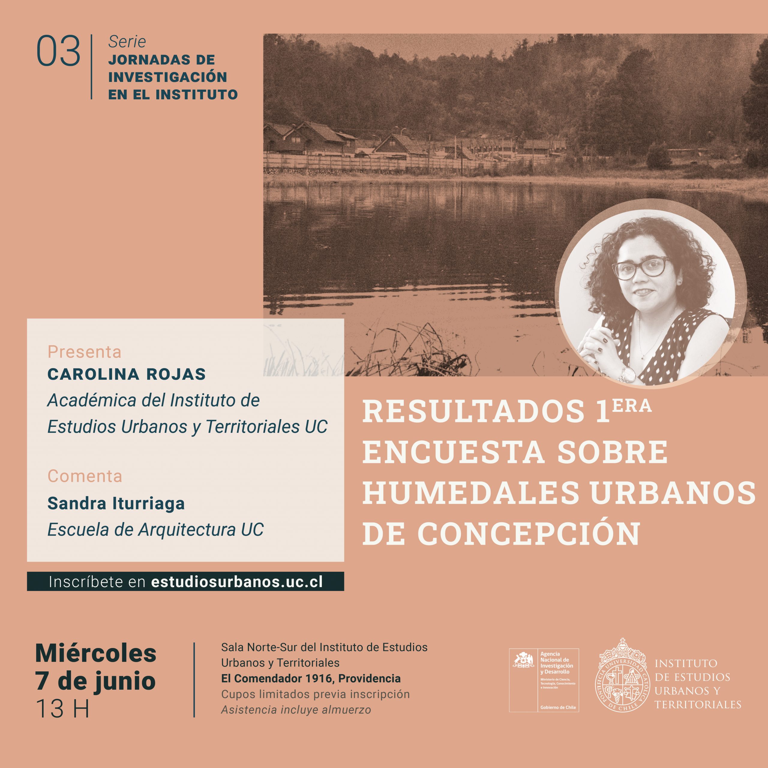 #3 Serie jornadas de investigación en el IEUT | «Resultados 1era Encuesta sobre Humedales Urbanos de Concepción», expone Carolina Rojas