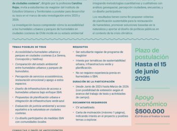 Cierre postulaciones | Convocatoria Fondecyt sobre humedales urbanos y soluciones basadas en la naturaleza