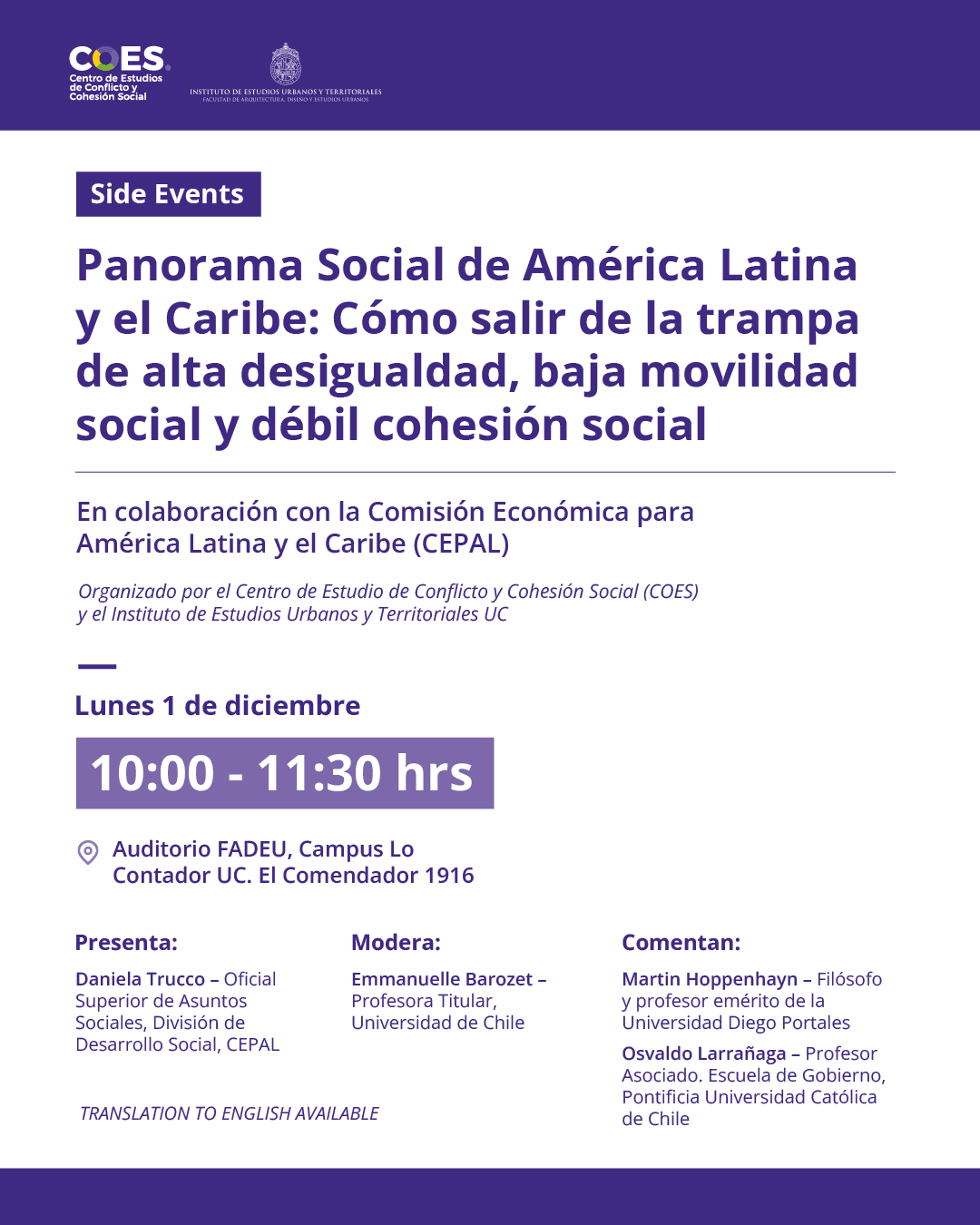 Presentación del “Panorama Social 2025” de CEPAL