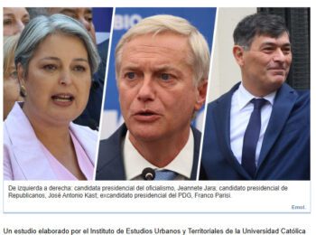 Estudio revela marcada división urbano–rural en la primera vuelta presidencial. J.L. Romero en emol.com