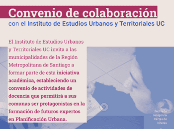 IEUT UC invita a municipalidades RM a sumarse a convenio para la formación en planificación urbana