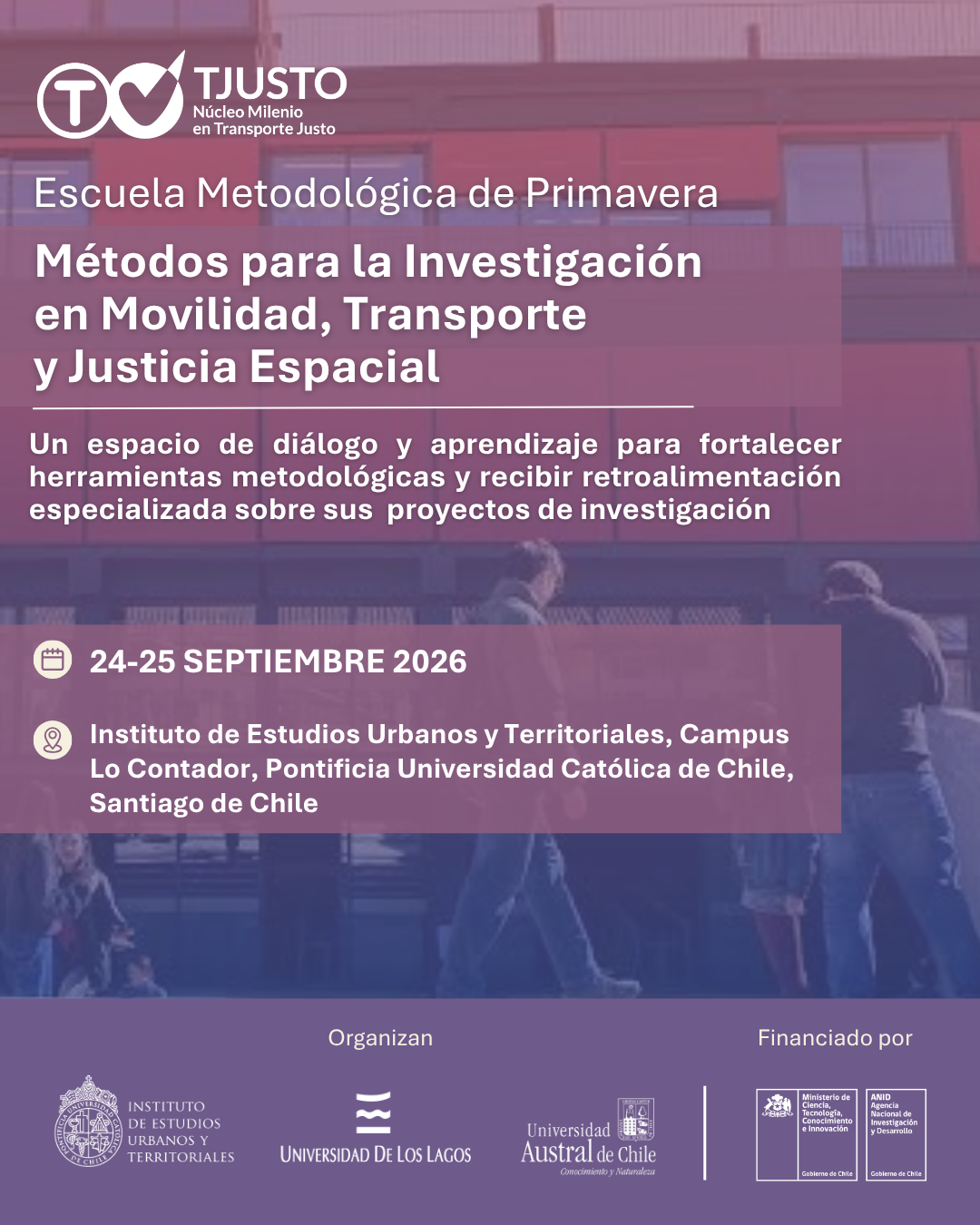 Núcleo Milenio en Transporte Justo abre convocatoria para su Escuela Metodológica de Primavera 2026