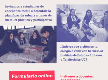 IEUT UC abre convocatoria para que colegios participen en talleres de planificación urbana